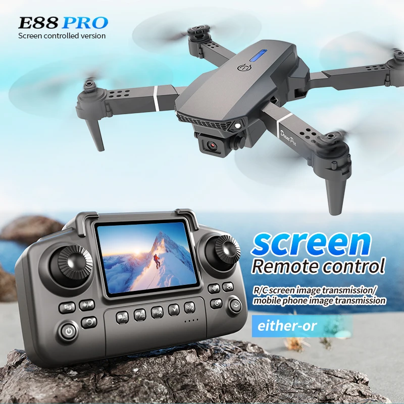 Rc Helicopter Case - Professionelle E88 PRO Drohne mit Bildschirm,